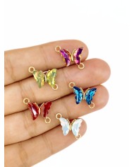 Taşlı Kelebek Kolye Bileklik Ucu Charm Yeşil 1 Adet