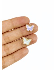 Kelebek Kolye Bileklik Ucu Charm Pembe 1 Adet