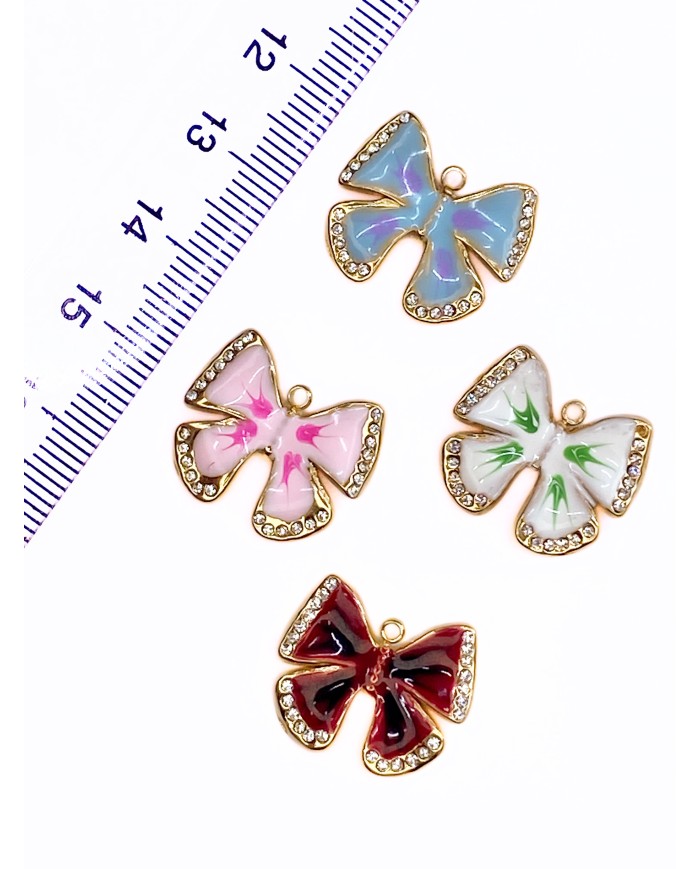 Mineli Kelebek Kolye Bileklik Ucu Charm Mavi 1 Adet