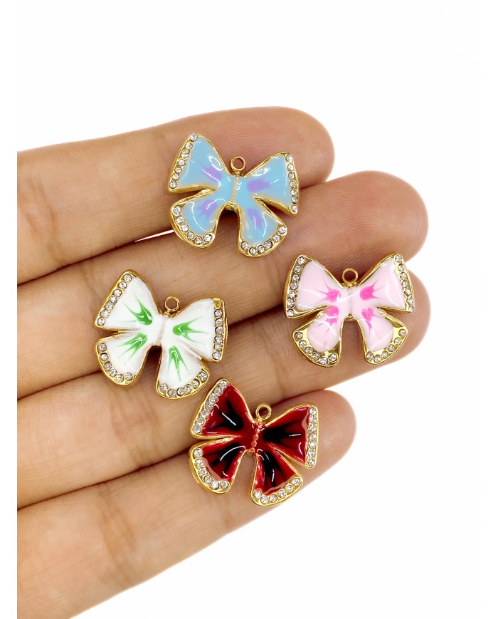 Mineli Kelebek Kolye Bileklik Ucu Charm Mavi 1 Adet