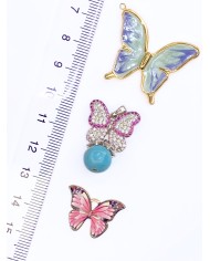 Mineli Kelebek Kolye Bileklik Ucu Charm 1 Adet