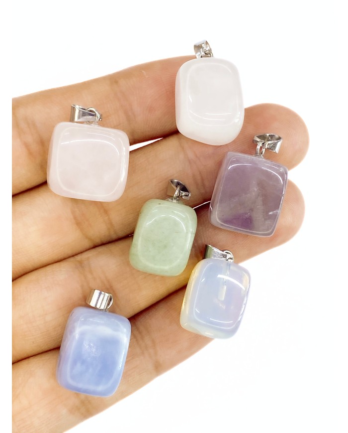 Doğal Taş Kolye Bileklik Ucu Charm Beyaz 1 Adet