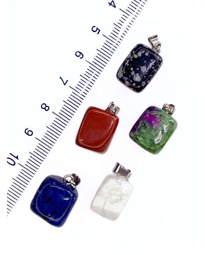 Doğal Taş Kolye Bileklik Ucu Charm Yeşil 1 Adet