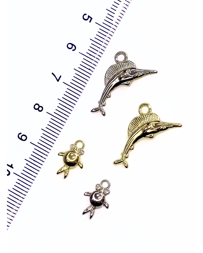 Taşlı Balık Kolye Bileklik Ucu Charm 1 Adet