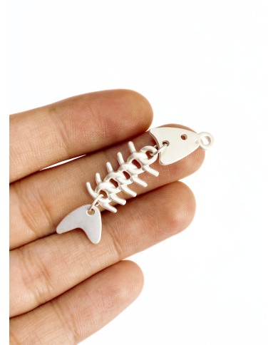 Kılçıklı Balık Kolye Bileklik Ucu Charm Beyaz 1 Adet