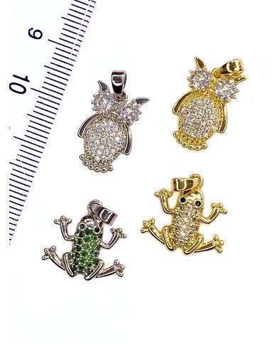 Taşlı Baykuş Kolye Bileklik Ucu Charm Altın 1 Adet