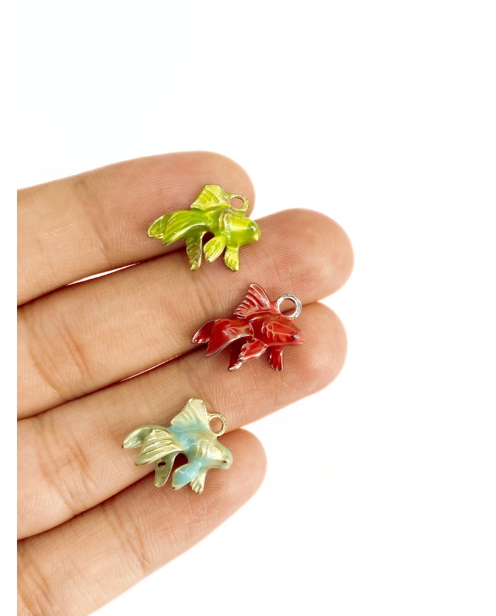 Beta Balığı Kolye Bileklik Ucu Charm Kırmızı 1 Adet