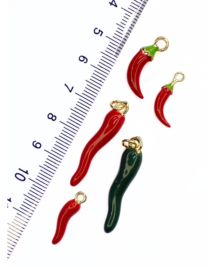 Biber Kolye Bileklik Ucu Charm Kırmızı 1 Adet