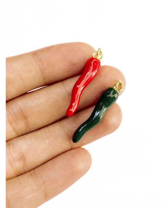 Biber Kolye Bileklik Ucu Charm Kırmızı 1 Adet