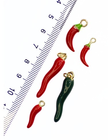 Biber Kolye Bileklik Ucu Charm Kırmızı 1 Adet