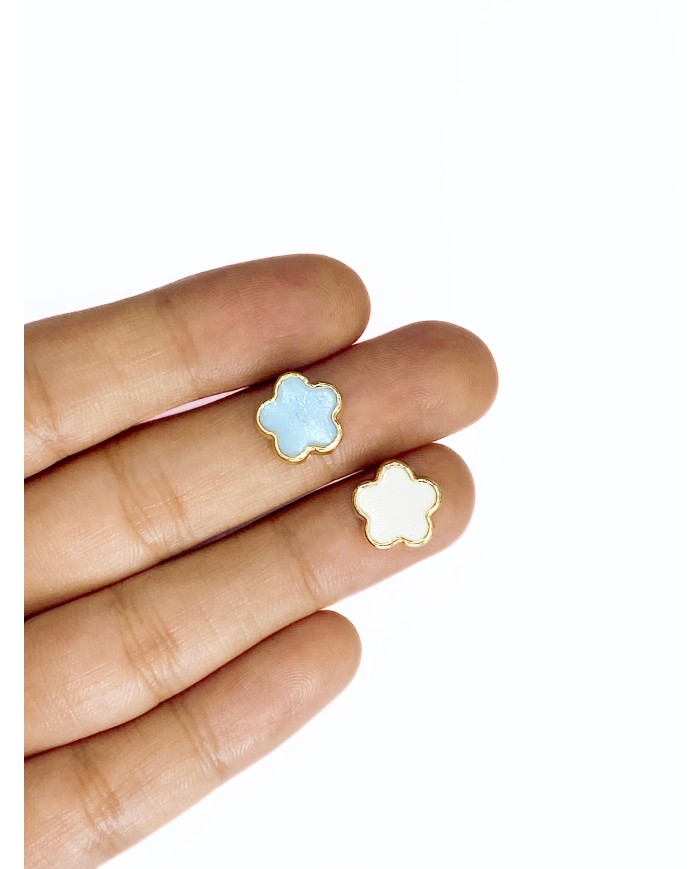 Çiçek Kolye Bileklik Ucu Charm Mavi 1 Adet