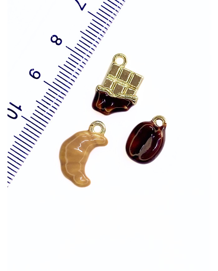 Kruvasan Kolye Bileklik Ucu Charm Kahverengi 1 Adet