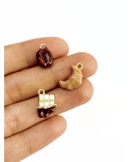 Kruvasan Kolye Bileklik Ucu Charm Kahverengi 1 Adet