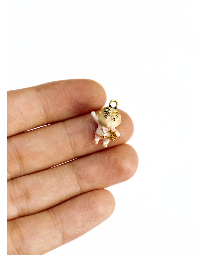 Figürlü Kolye Bileklik Ucu Charm Pembe 1 Adet