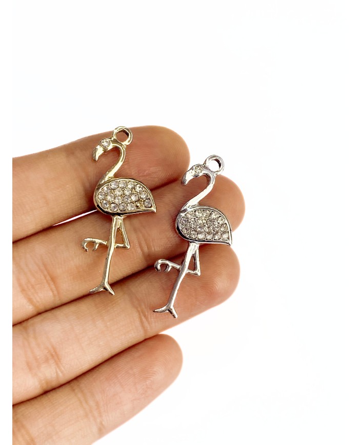 Flamingo Kolye Bileklik Ucu Charm Altın 1 Adet