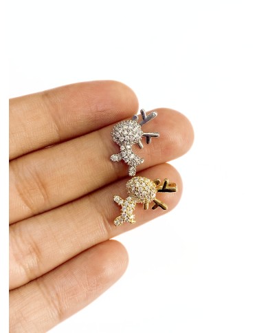 Zirkon Taşlı Geğik Kolye Bileklik Ucu Charm Altın 1 Adet