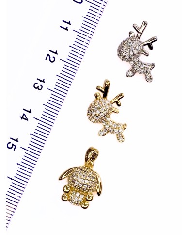 Zirkon Taşlı Geğik Kolye Bileklik Ucu Charm Altın 1 Adet