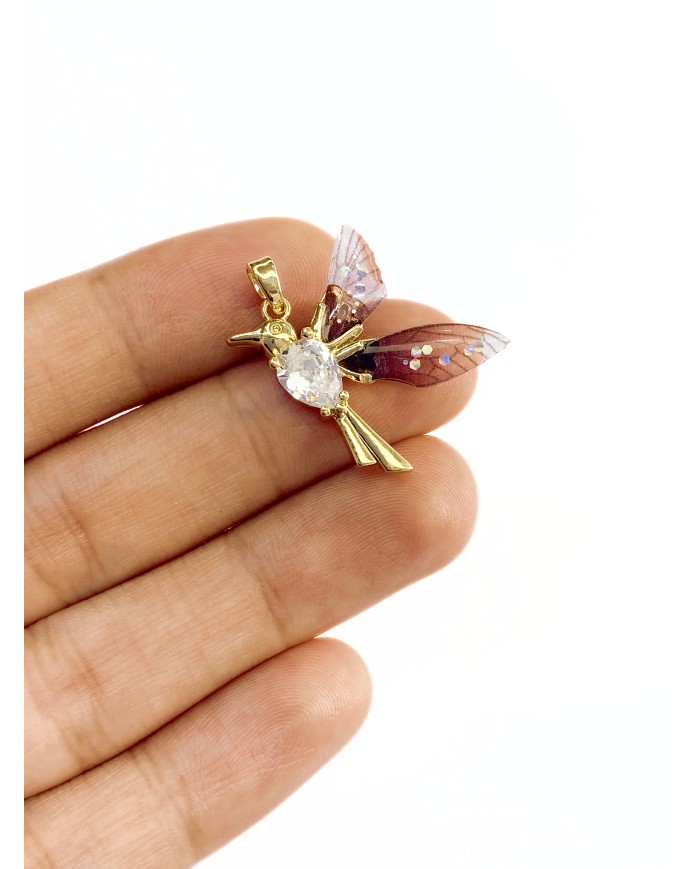 Taşlı Kuş Kolye Bileklik Ucu Charm 1 Adet