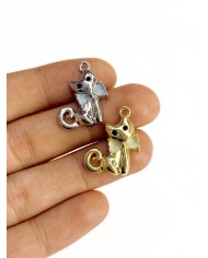 Kedi Kolye Bileklik Ucu Charm Gümüş 1 Adet