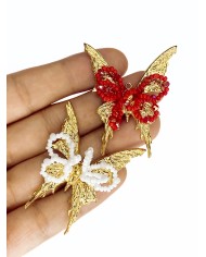 Boncuklu Kelebek Kolye Bileklik Ucu Charm Altın 1 Adet