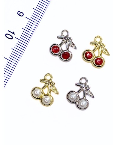 İncili Kiraz Kolye Bileklik Ucu Charm Gümüş 1 Adet