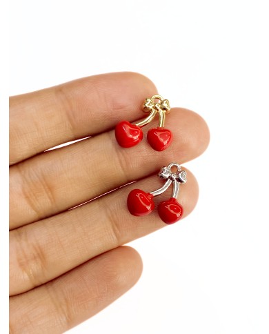 Kiraz Kolye Bileklik Ucu Charm Gümüş 1 Adet