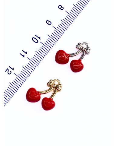 Kiraz Kolye Bileklik Ucu Charm Gümüş 1 Adet