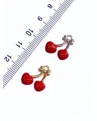 Kiraz Kolye Bileklik Ucu Charm Gümüş 1 Adet