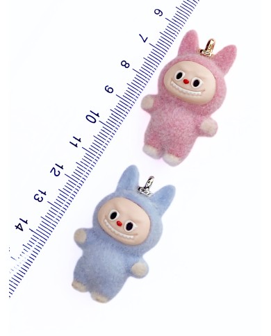 Tüylü Labubu Kolye Bileklik Ucu Charm Sarı  1 Adet