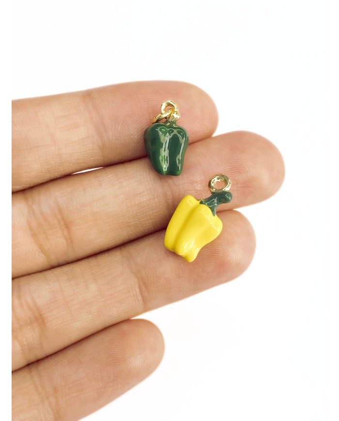 Dolma Biber Kolye Bileklik Ucu Charm Sarı 1 Adet