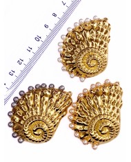 Boncuklu Deniz Kabuğu Kolye Bileklik Ucu Charm Gri 1 Adet