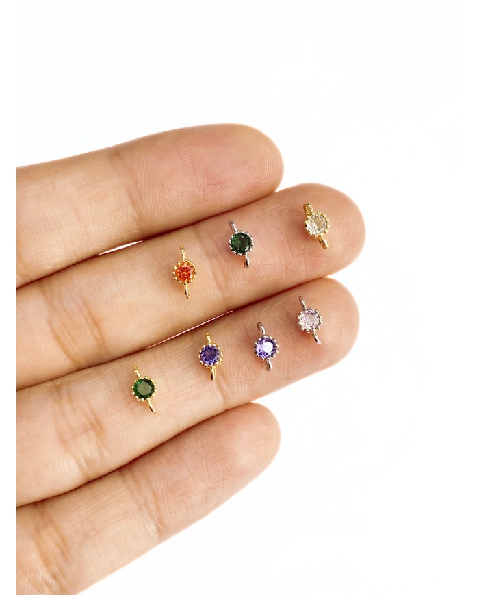 Mini Taş Kolye Bileklik Ucu Charm Altın Turuncu 1 Adet