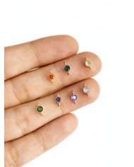 Mini Taş Kolye Bileklik Ucu Charm Altın Turuncu 1 Adet