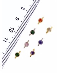 Mini Taş Kolye Bileklik Ucu Charm Altın Turuncu 1 Adet