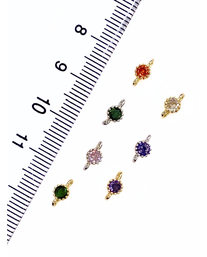 Mini Taş Kolye Bileklik Ucu Charm Altın Turuncu 1 Adet