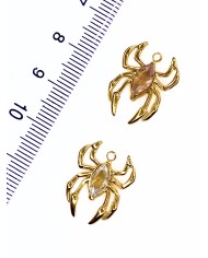 Taşlı Örümcek Kolye Bileklik Ucu Charm Pembe 1 Adet