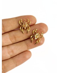 Taşlı Örümcek Kolye Bileklik Ucu Charm Pembe 1 Adet