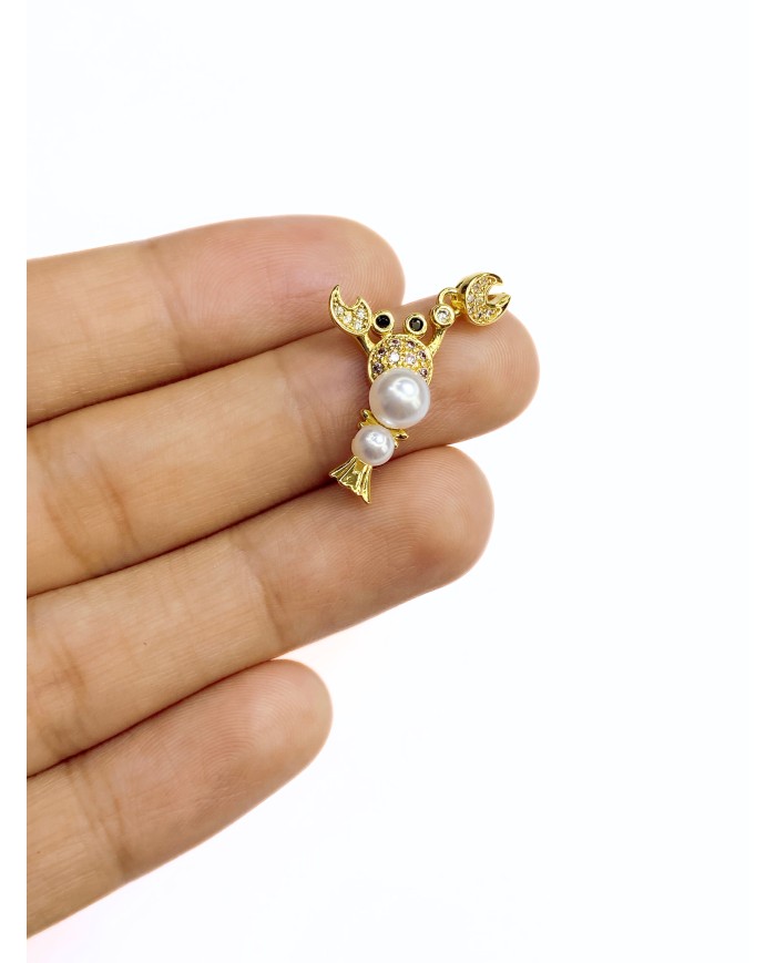 Taşlı Istakoz Kolye Bileklik Ucu Charm  1 Adet