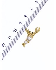 Taşlı Istakoz Kolye Bileklik Ucu Charm  1 Adet