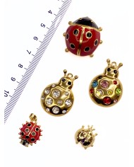 Taşlı Uğurböceği Kolye Bileklik Ucu Charm 1 Adet