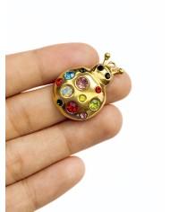 Taşlı Uğurböceği Kolye Bileklik Ucu Charm Renkli 1 Adet