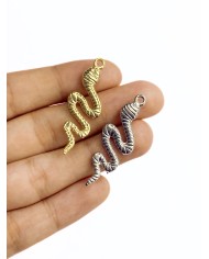 Yılan Kolye Bileklik Ucu Charm Gümüş 1 Adet