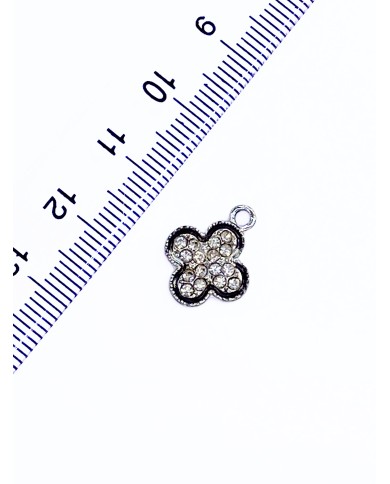 Zirkon Taşlı Yonca Kolye Bileklik Ucu Charm 1 Adet