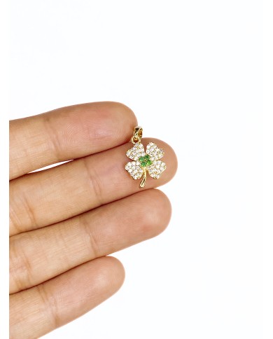 Taşlı Yonca Kolye Bileklik Ucu Charm 1 Adet