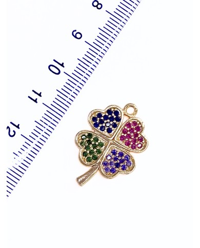 Taşlı Yonca Kolye Bileklik Ucu Charm 1 Adet