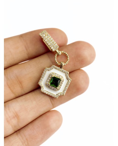 Zirkon Taşlı Kare Kolye Bileklik Ucu Charm 1 Adet