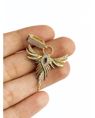 Zirkon Taşlı Kanat Figürlü Kolye Bileklik Ucu Charm 1 Adet