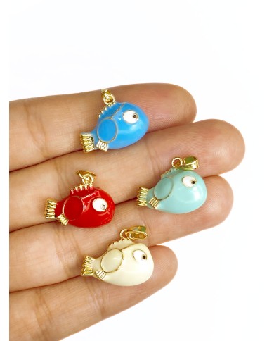 Balık Kolye Bileklik Ucu Charm Mavi 1 Adet