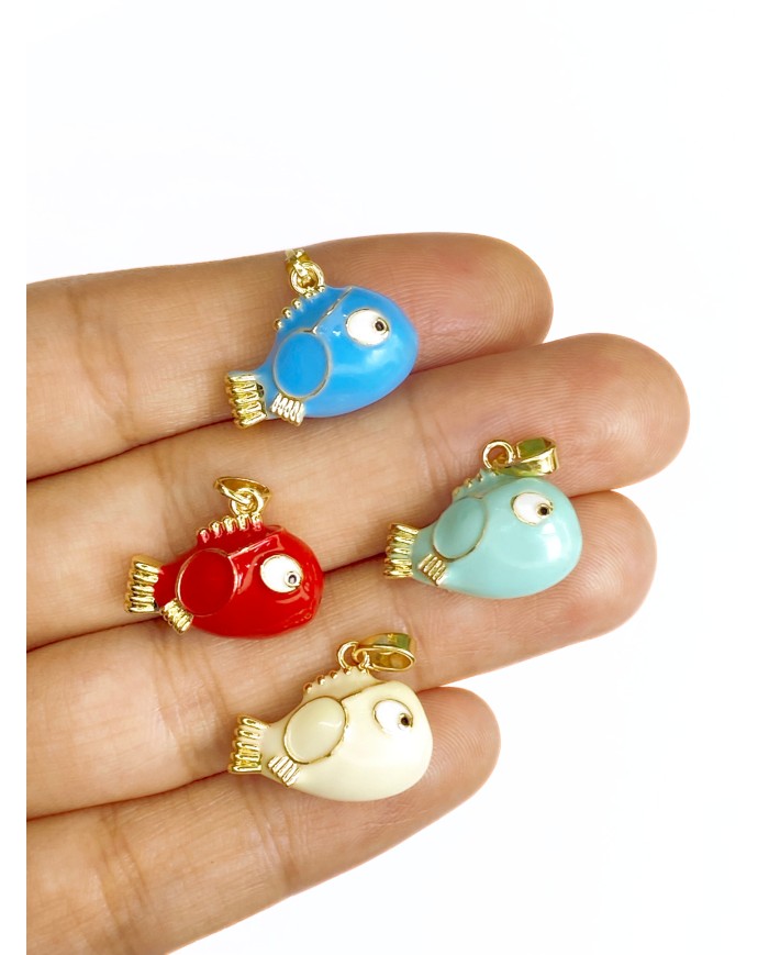 Balık Kolye Bileklik Ucu Charm Mavi 1 Adet