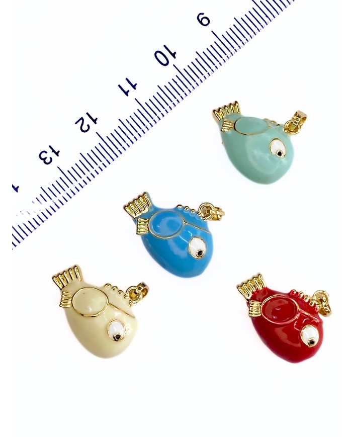 Balık Kolye Bileklik Ucu Charm Mavi 1 Adet